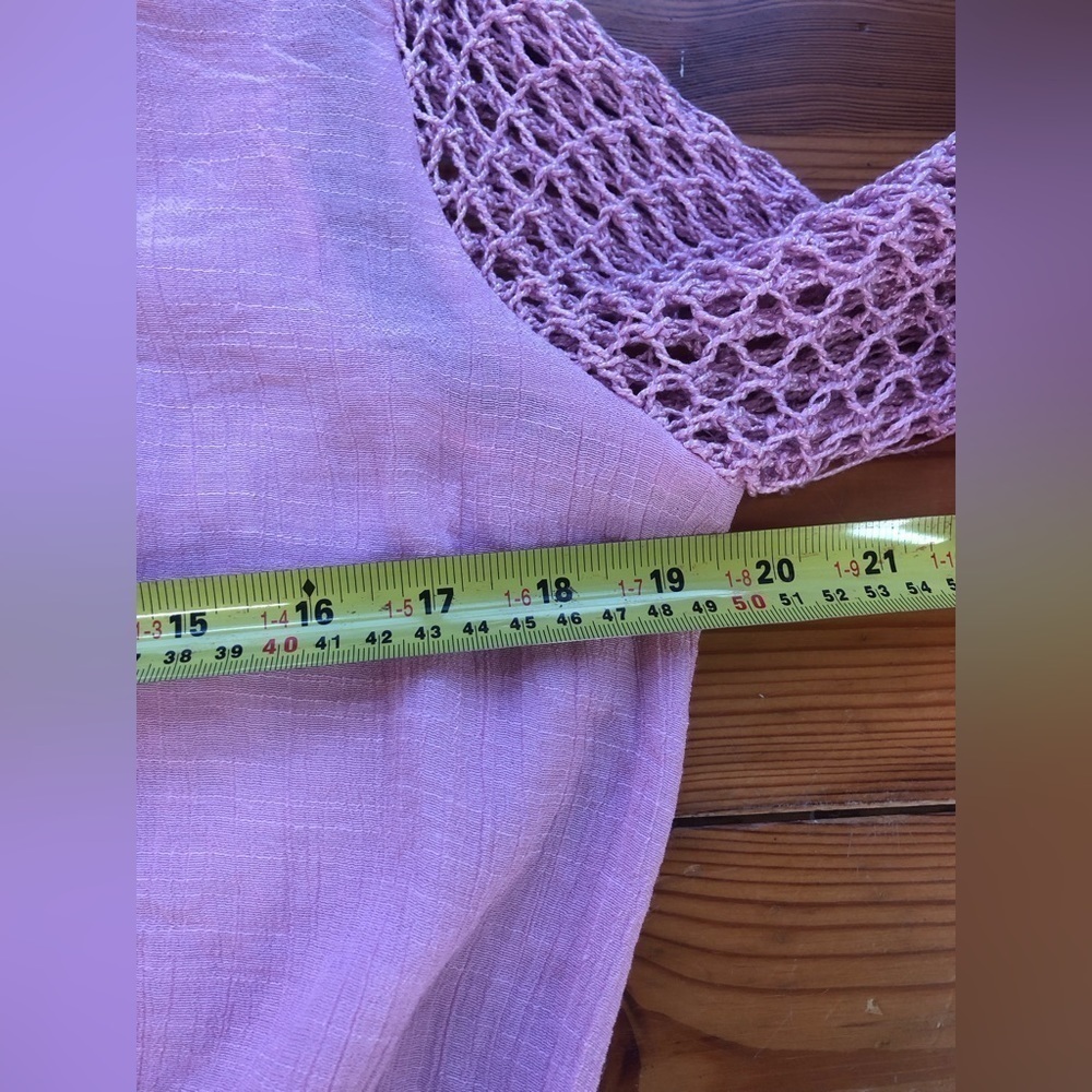 Simon Chang the collection pink button up crochet shirt - Picture 9 of 10